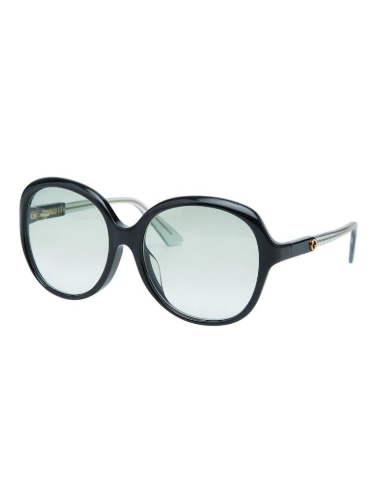 Gucci Interlocking Sunglasses Black Green Acetate Eyewear